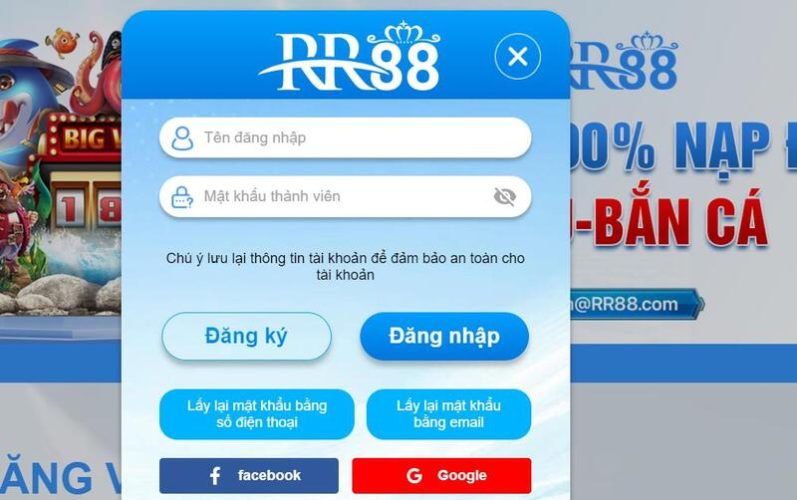 Hướng dẫn đăng nhập RR88 với các bước đơn giản 